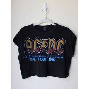 FOREVER 21 ACDC Boxy Cropped T-Shirt - Size S